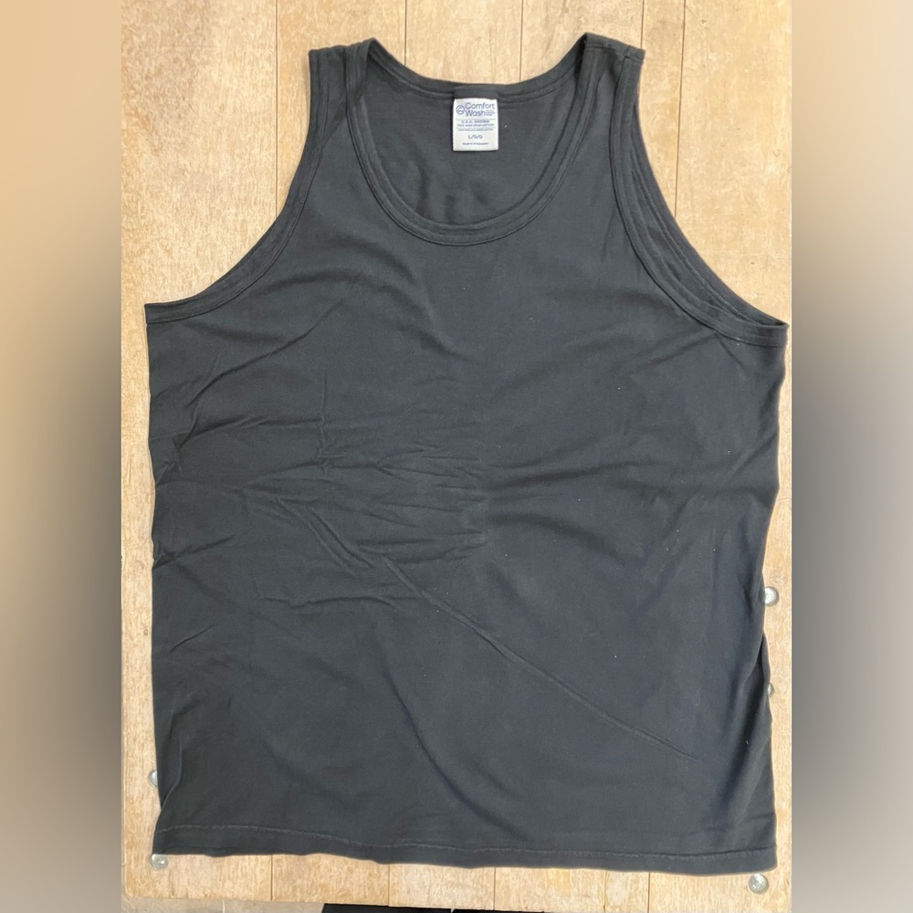 Comfort Wash Tank Top Mens Large Black L Shirt New